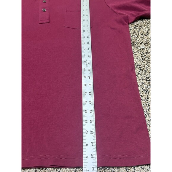 Michael Kors Polo Shirt |XL | Red Maroon | Collared 1/4‎ Button Chest Pocket - Picture 5 of 6